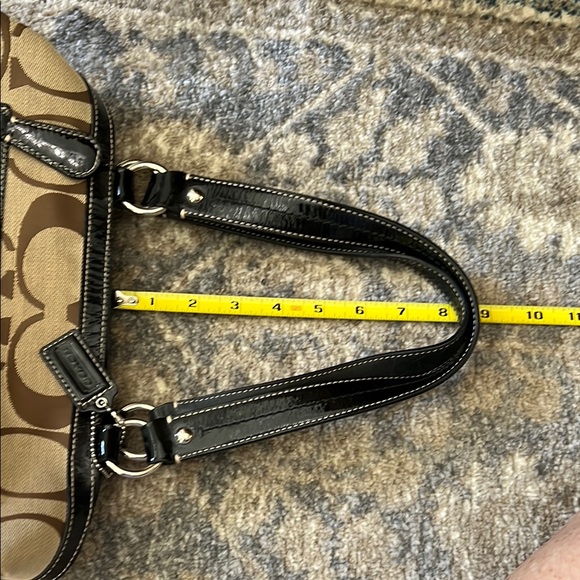 Coach Brown and Black Shoulder Bag with Signature Monogram - Picture 4 of 9